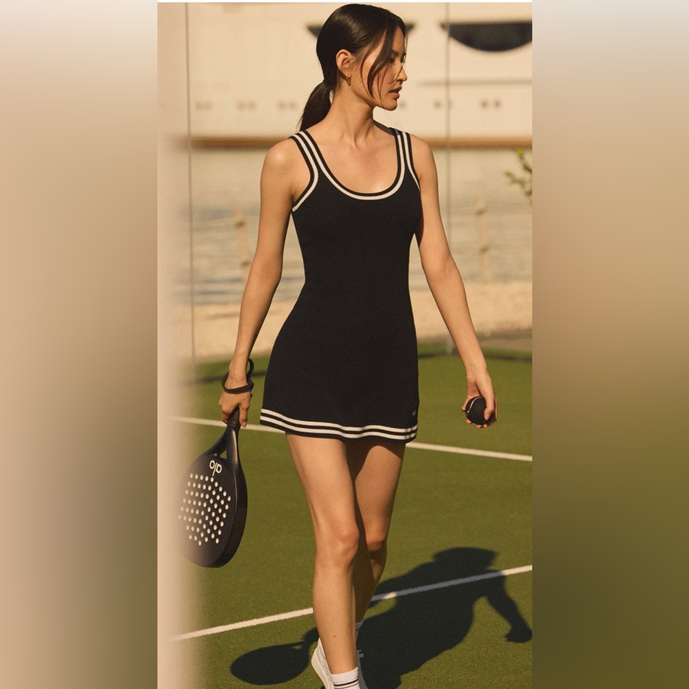 Alo yoga tennis club sweater knit dress